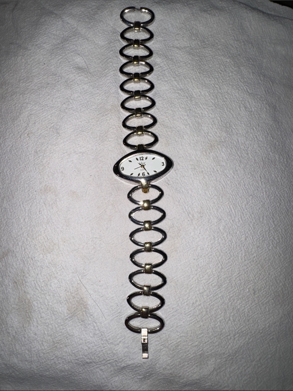 Silver-Tone Collezio Women's Oval Dial Bracelet Watch